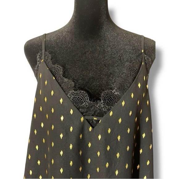 Adore Me Black Lace Cami w/ Gold Accents Adjustable Straps Black Lace Loose Fit - Picture 5 of 16